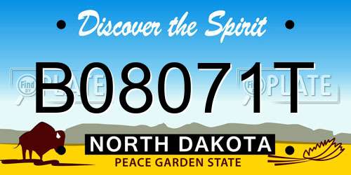 B08071T North Dakota License Plate