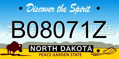 B08071Z North Dakota License Plate