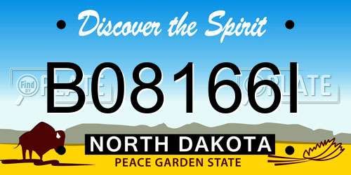 B08166I North Dakota License Plate