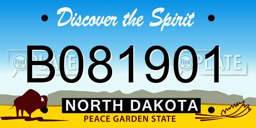 B081901 North Dakota License Plate