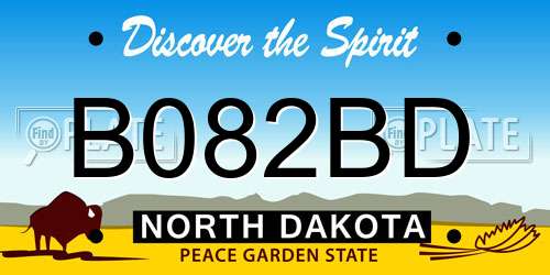 B082BD North Dakota License Plate