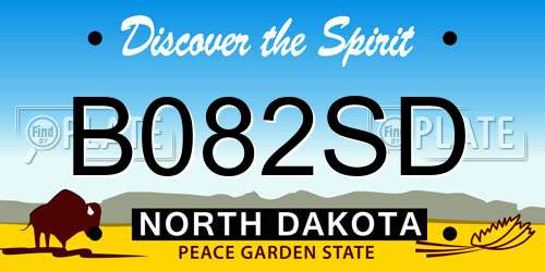 B082SD North Dakota License Plate