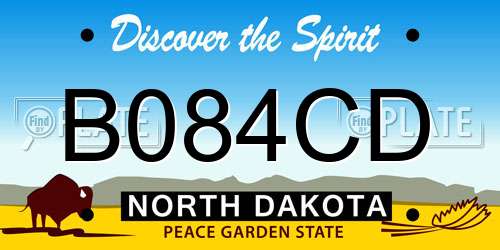 B084CD North Dakota License Plate