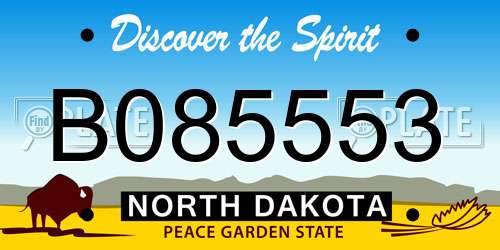 B085553 North Dakota License Plate