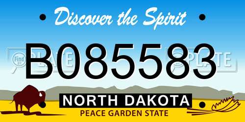 B085583 North Dakota License Plate