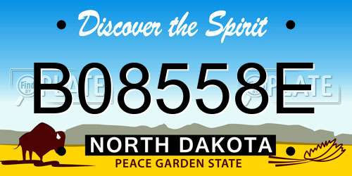 B08558E North Dakota License Plate
