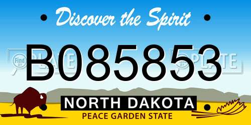 B085853 North Dakota License Plate