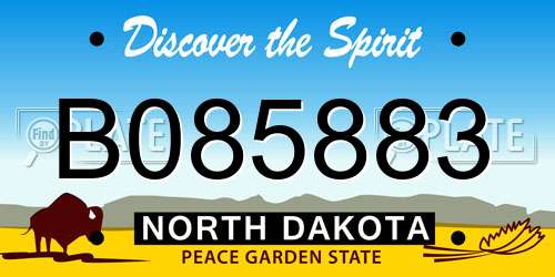 B085883 North Dakota License Plate
