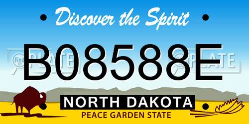 B08588E North Dakota License Plate