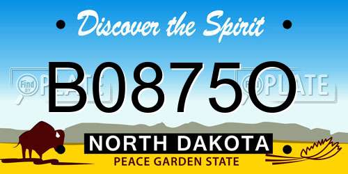 B0875O North Dakota License Plate