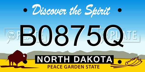 B0875Q North Dakota License Plate