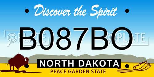 B087BO North Dakota License Plate