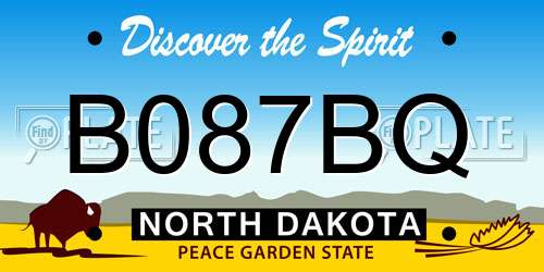 B087BQ North Dakota License Plate