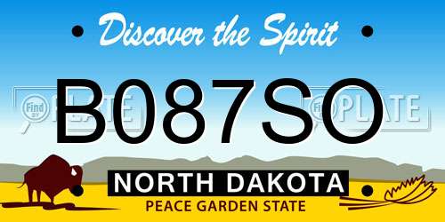 B087SO North Dakota License Plate