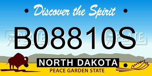 B08810S North Dakota License Plate