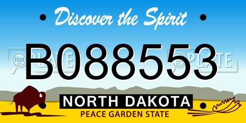 B088553 North Dakota License Plate