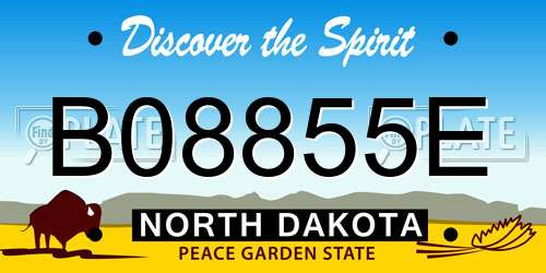 B08855E North Dakota License Plate