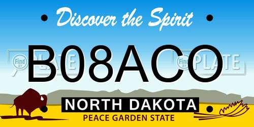 B08ACO North Dakota License Plate