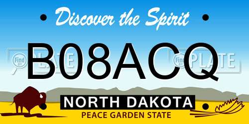 B08ACQ North Dakota License Plate
