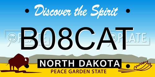 B08CAT North Dakota License Plate