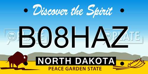 B08HAZ North Dakota License Plate