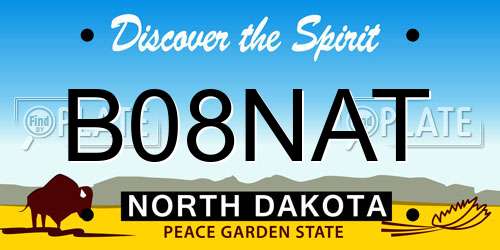 B08NAT North Dakota License Plate