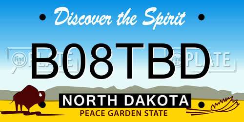 B08TBD North Dakota License Plate
