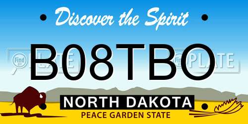 B08TBO North Dakota License Plate