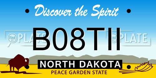 B08TII North Dakota License Plate