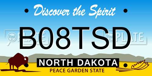 B08TSD North Dakota License Plate