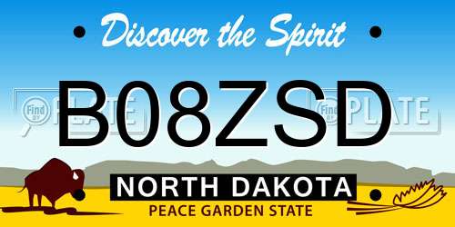 B08ZSD North Dakota License Plate