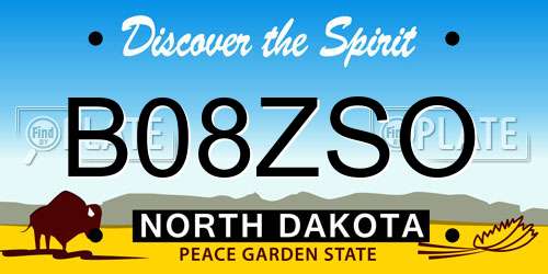 B08ZSO North Dakota License Plate