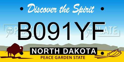 B091YF North Dakota License Plate