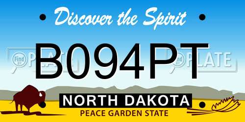 B094PT North Dakota License Plate
