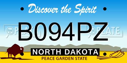 B094PZ North Dakota License Plate