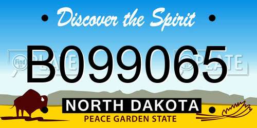 B099065 North Dakota License Plate