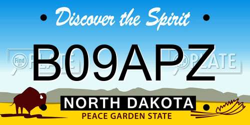 B09APZ North Dakota License Plate