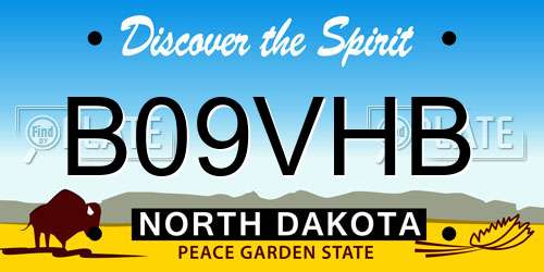 B09VHB North Dakota License Plate