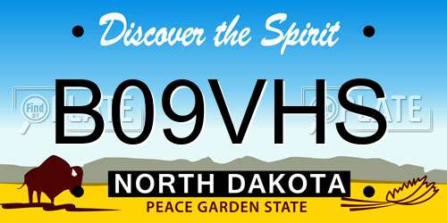 B09VHS North Dakota License Plate