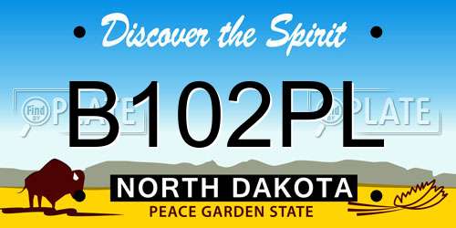 B102PL North Dakota License Plate