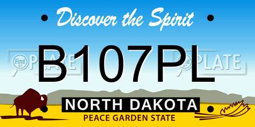 B107PL North Dakota License Plate