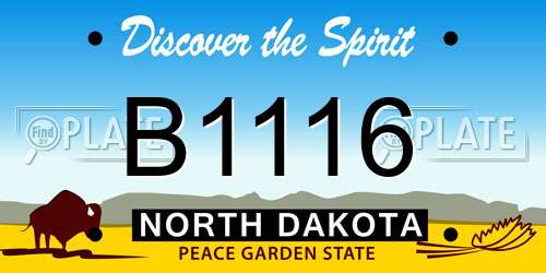 B1116 North Dakota License Plate