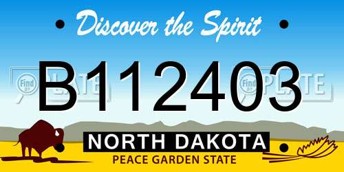 B112403 North Dakota License Plate