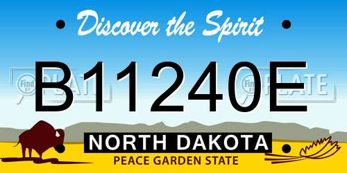 B11240E North Dakota License Plate