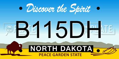 B115DH North Dakota License Plate