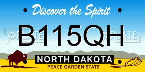 B115QH North Dakota License Plate