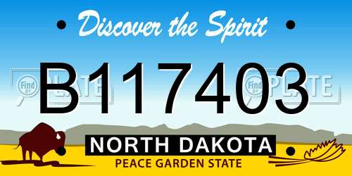 B117403 North Dakota License Plate