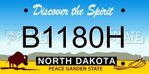 B1180H North Dakota License Plate