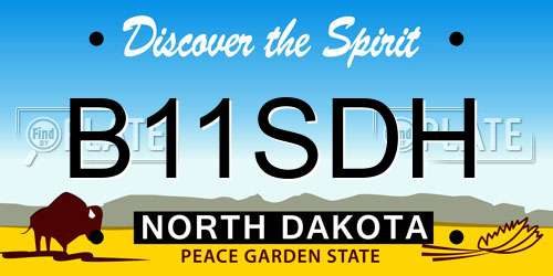 B11SDH North Dakota License Plate