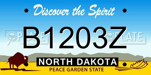 B1203Z North Dakota License Plate